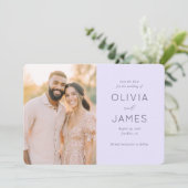 Romantische Beige Minimalistische Foto Save The Date (Staand voorkant)
