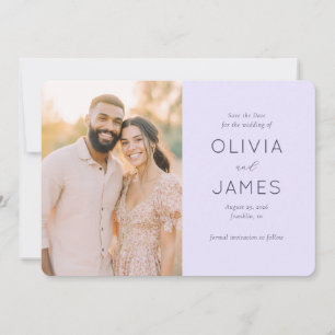 Romantische Beige Minimalistische Foto Save The Date