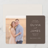 Romantische Beige Moderne Foto Save The Date (Voorkant / Achterkant)