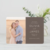 Romantische Beige Moderne Foto Save The Date (Staand voorkant)