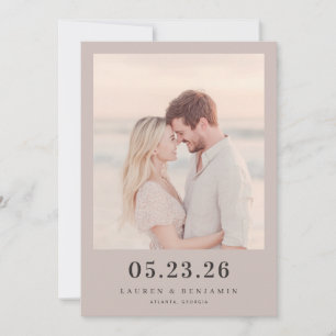 Romantische Beige Naturalistische Foto Save The Date