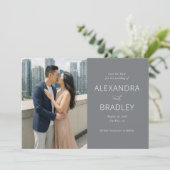 Romantische Beige Stadsfoto Save The Date (Staand voorkant)