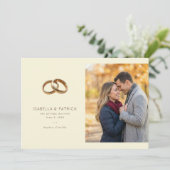 Romantische Beige Trouwringen Save The Date (Staand voorkant)