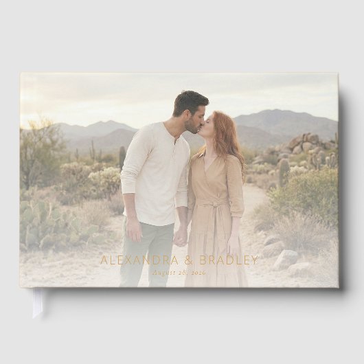Romantische beige woestijnfoto gastenboek (Voorkant)