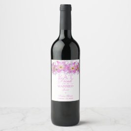 Romantische Belladonna Lelies Bruiloft Wijn Etiket