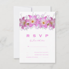 Romantische Belladonna-lelies Huwelijk RSVP Kaartje