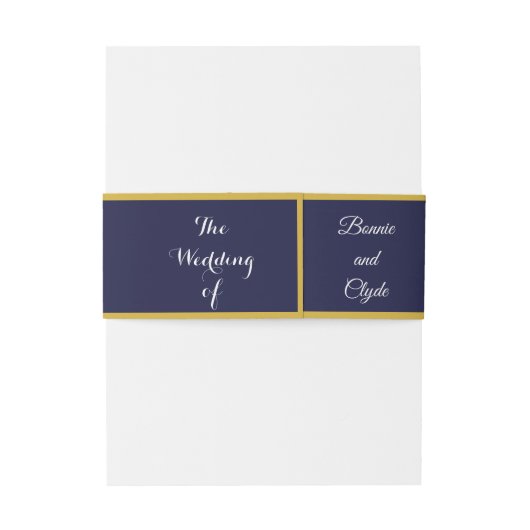 Romantische Belly Band Wrap voor Huwelijksuitnodig Uitnodigingen Wikkel (Achterkant Voorbeeld)