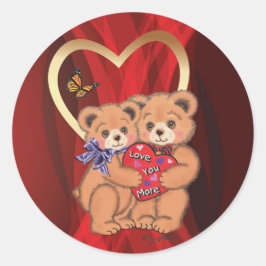 Romantische Beren Ronde Sticker