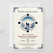 Romantische berg avontuur bruiloft uitnodiging (Voorkant)