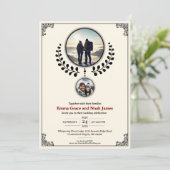 Romantische berg avontuur bruiloft uitnodiging (Staand voorkant)