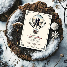 Romantische berg avontuur bruiloft uitnodiging