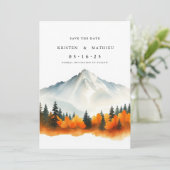 Romantische berg save the date (Staand voorkant)