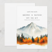 Romantische berg save the date (Voorkant / Achterkant)