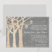 Romantische berkenboom Mason Jar bruiloft Kaart (Voorkant / Achterkant)