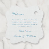 Romantische besneeuwde winterkerk bruiloft gunst L Bedankjes Labels (Achterkant)