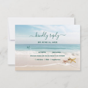 Romantische Bestemming Kauai Strand Sterfish Huwel RSVP Kaartje