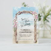 Romantische Bestemming Strand Bruiloft Save the Da Kaart (Staand voorkant)