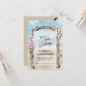 Romantische Bestemming Strand Bruiloft Save the Da Kaart (Voorkant / Achterkant in situ)