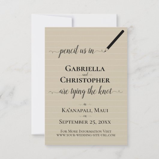 Romantische Bestemming Strand Bruiloft Save the Da Kaart (Achterkant)