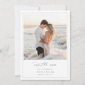 Romantische Bestemming Strand Foto Lijst bruiloft Save The Date (Voorkant)