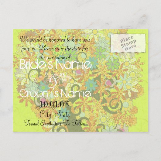 Romantische betoverde Bos Boom van Liefde Aankondigingskaart (Achterkant)