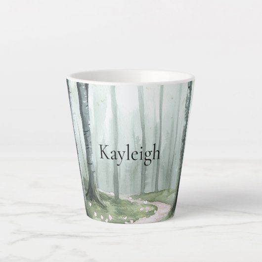 Romantische Betoverde Kerstbos Latte Mok (Voorkant)