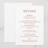 Romantische Bewaar De Datum Details Bijlage Save The Date (Voorkant / Achterkant)