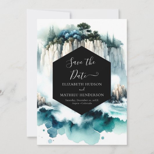 Romantische bewerkbare nautische bruiloft save the date (Voorkant)