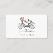 Romantische  Bicycle Flowers Event Planner Visitekaartje (Voorkant)