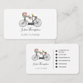 Romantische  Bicycle Flowers Event Planner Visitekaartje