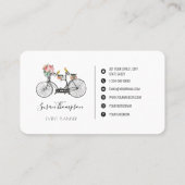 Romantische  Bicycle Flowers Event Planner Visitekaartje (Achterkant)