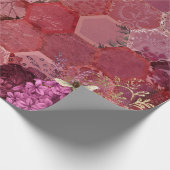 -Romantische bijen Floral-Bourgogne Cadeaupapier (Hoek)