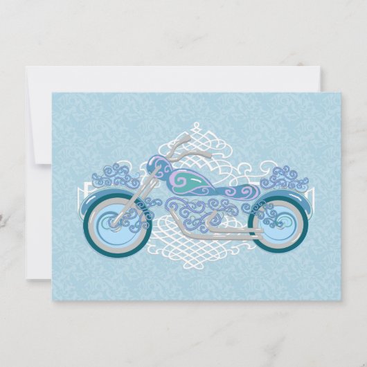 Romantische Biker Motorfiets Trouwkaart RSVP Kaart (Voorkant)