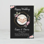 Romantische Black Calligraphy All Trouw uitnodigin Kaart (Staand voorkant)