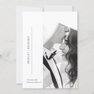 Romantische Black Tie Foto Bruiloft Kaart