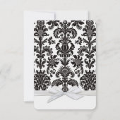 Romantische Black&White Damask Bewaar de datum Save The Date (Achterkant)