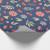 Romantische bladeren en bloemen cadeaupapier (Hoek)