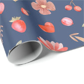 Romantische bladeren en bloemen cadeaupapier (Rol Hoek)