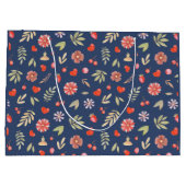 Romantische bladeren en bloemen groot cadeauzakje (Achterkant)