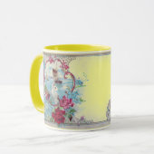 ROMANTISCHE, BLAUW GEEL ROZE BLOEMIGE ROZEN MET DU MOK (Voorkant links)