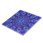Romantische blauw-gekleurde mandala ornament arabe tegeltje (Zijkant)