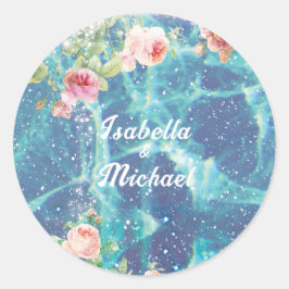 Romantische blauwe aangepaste koppel namen Sticker