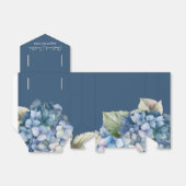 Romantische Blauwe Aquarel Hydrangea Bloemen op Ma Bedankdoosjes (Uitgevouwen)
