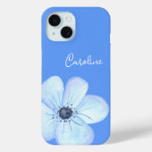 Romantische Blauwe Bloem Aquarel Aangepaste Naam Case-Mate iPhone Case (Achterkant)