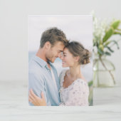 Romantische Blauwe Bloem Foto Kaart (Staand voorkant)