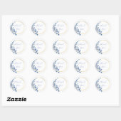 Romantische blauwe bloem ronde sticker (Vel)