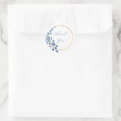 Romantische blauwe bloem ronde sticker (Tas)