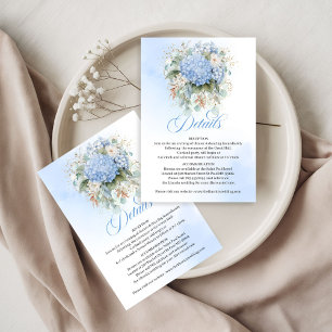 Romantische blauwe bloemen Eucalyptus Huwelijksdet RSVP Kaartje