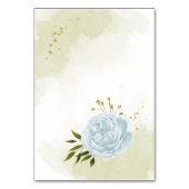 Romantische blauwe bloemen, grijze zitrooster kaart (Achterkant)