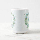 romantische blauwe bloemen groen koffiemok (Center)